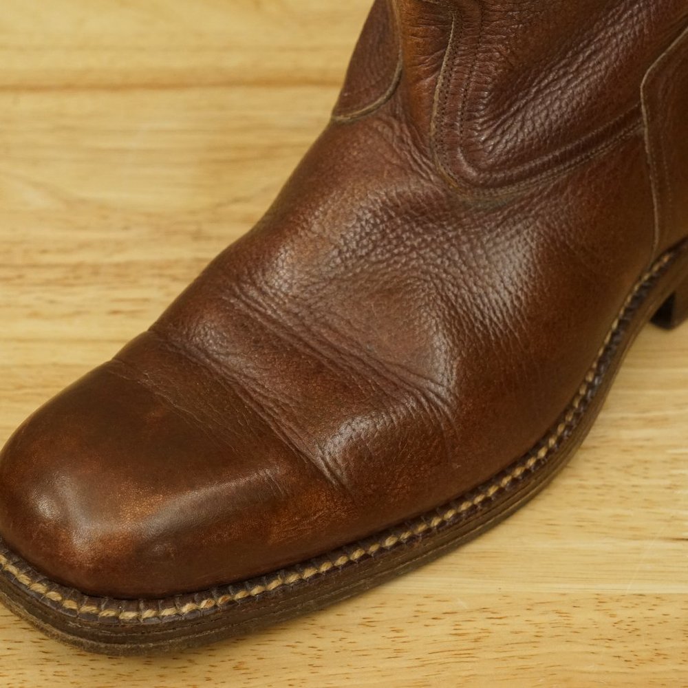 Bespoke Horse Equestrian Riding Boots Brown Leather Mens 8D Womens 9M - Picture 5 of 15